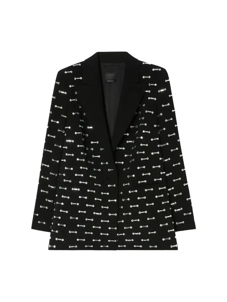 Marina Rinaldi Women's Rhinestone Detail Cady Blazer Jacket