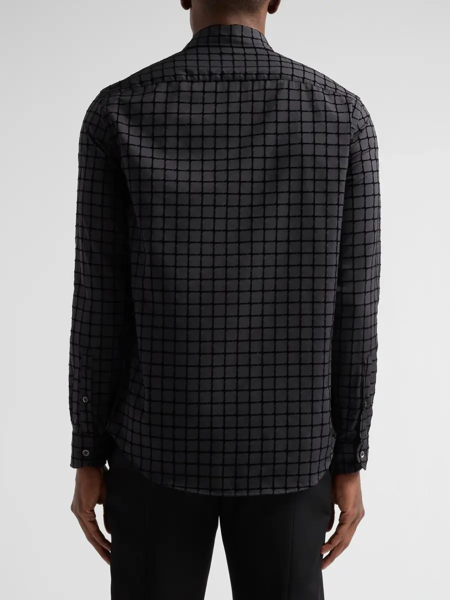 Emporio Armani Men's Flocked Micro Box Sport Shirt | Thumbnail 3 Emporio Armani Men's Flocked Micro Box Sport Shirt | Thumbnail 3