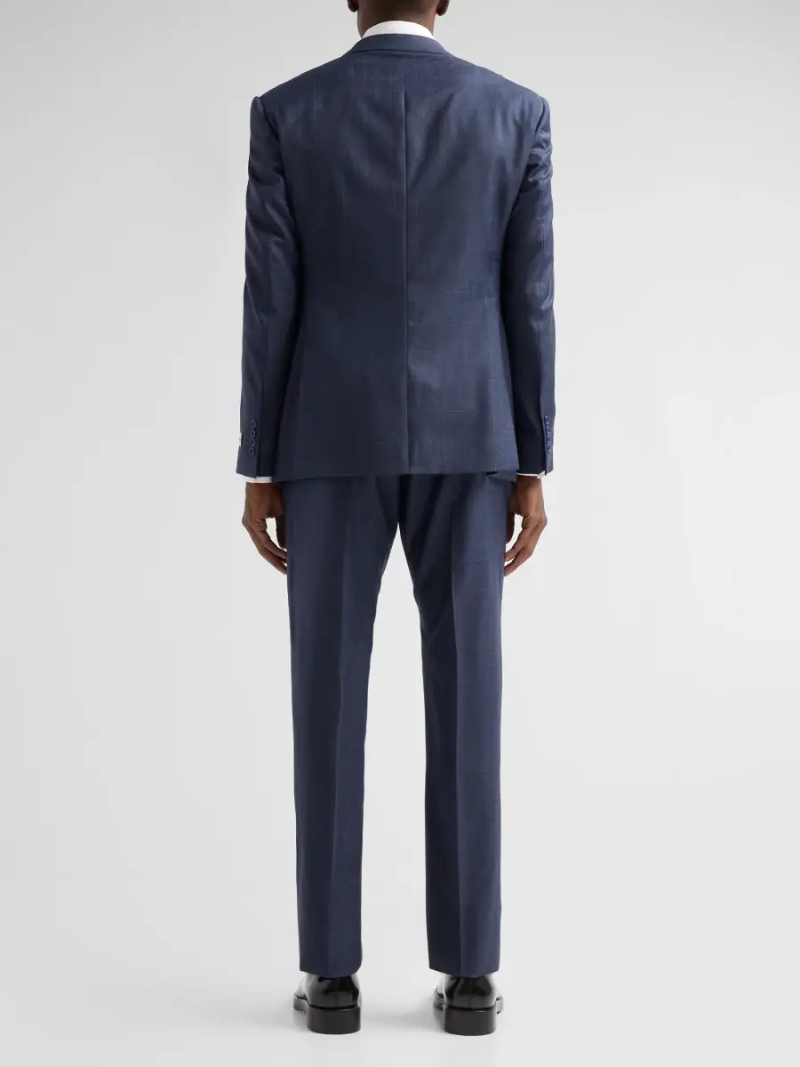 Emporio Armani Men's Contrast Plaid Wool Single-Breasted Suit | Thumbnail 3 Emporio Armani Men's Contrast Plaid Wool Single-Breasted Suit | Thumbnail 3