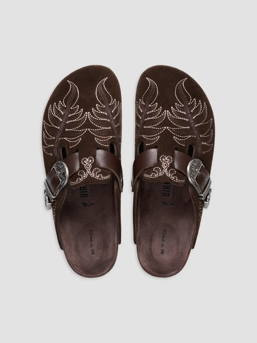 Etro Women's Birkenstock x Botanical Suede Boston Mules | Thumbnail 3 Etro Women's Birkenstock x Botanical Suede Boston Mules | Thumbnail 3