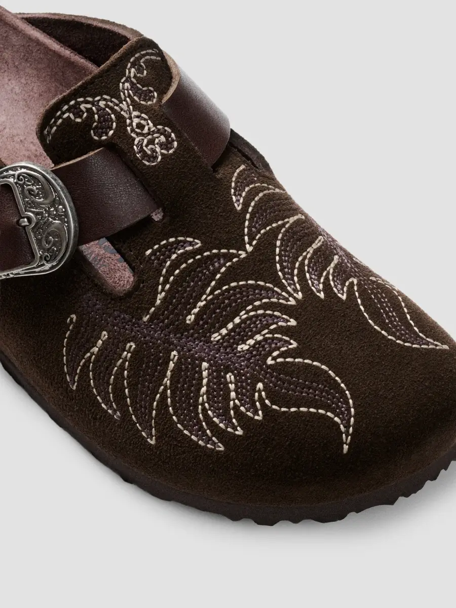 Etro Women's Birkenstock x Botanical Suede Boston Mules | Thumbnail 4 Etro Women's Birkenstock x Botanical Suede Boston Mules | Thumbnail 4