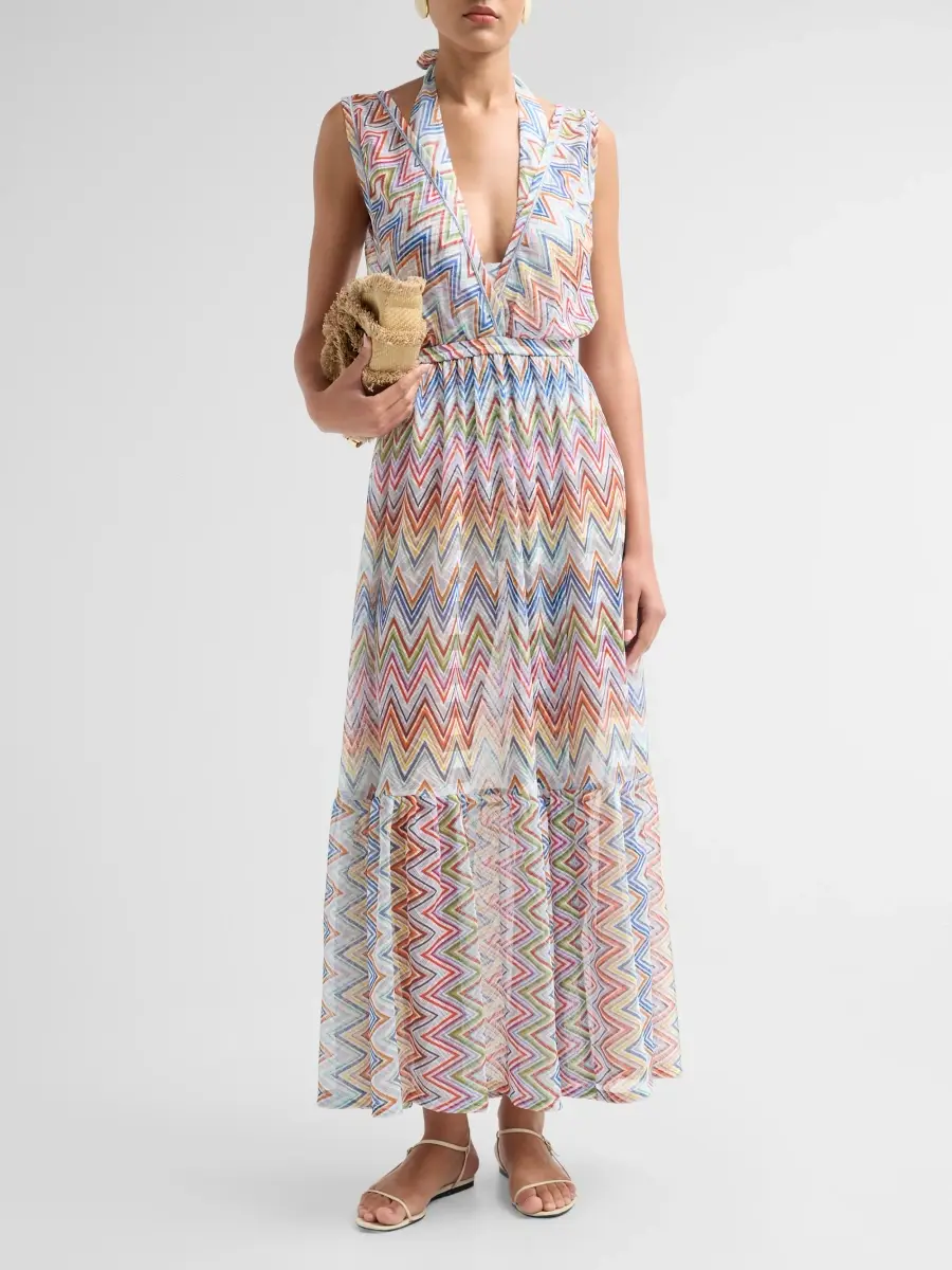 Missoni Women's Zigzag V-Neck Maxi Dress | Thumbnail 2 Missoni Women's Zigzag V-Neck Maxi Dress | Thumbnail 2