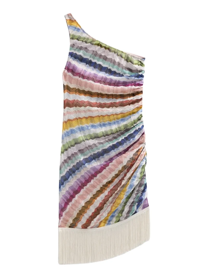 Missoni Women's Tie-Dye Stripe One-Shoulder Mini Dress