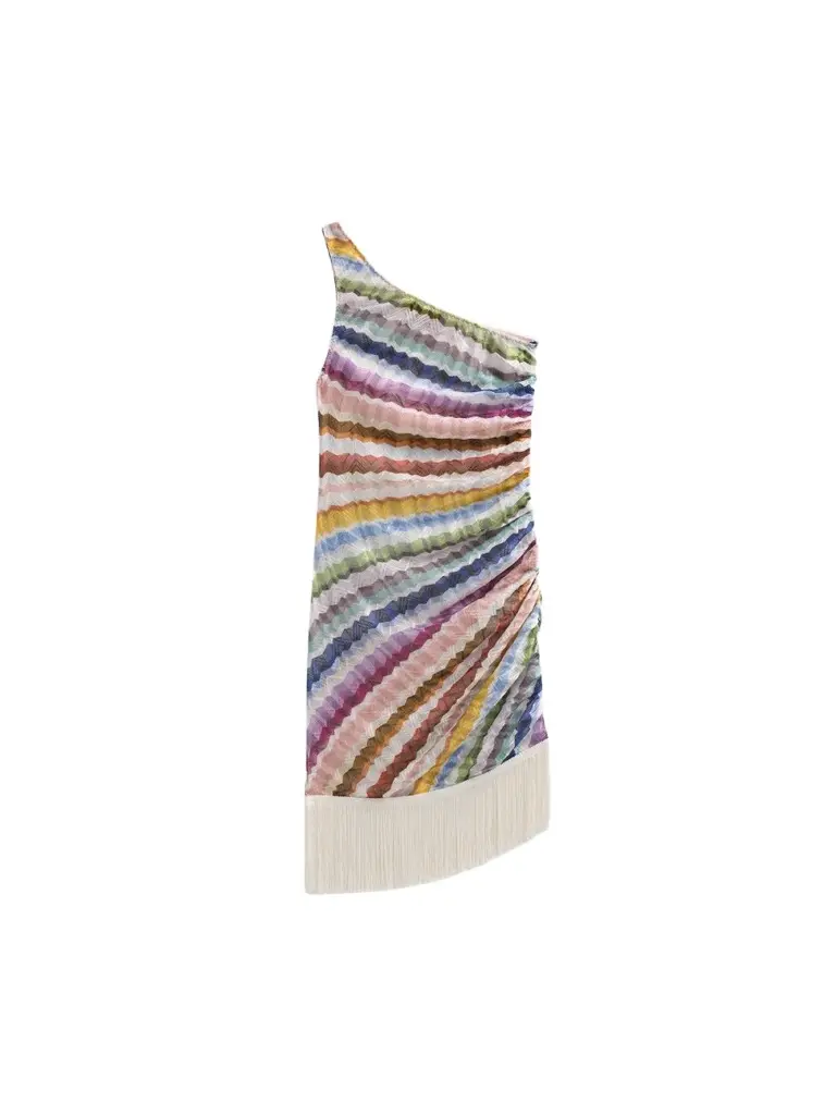 Women's Tie-Dye Stripe One-Shoulder Mini Dress