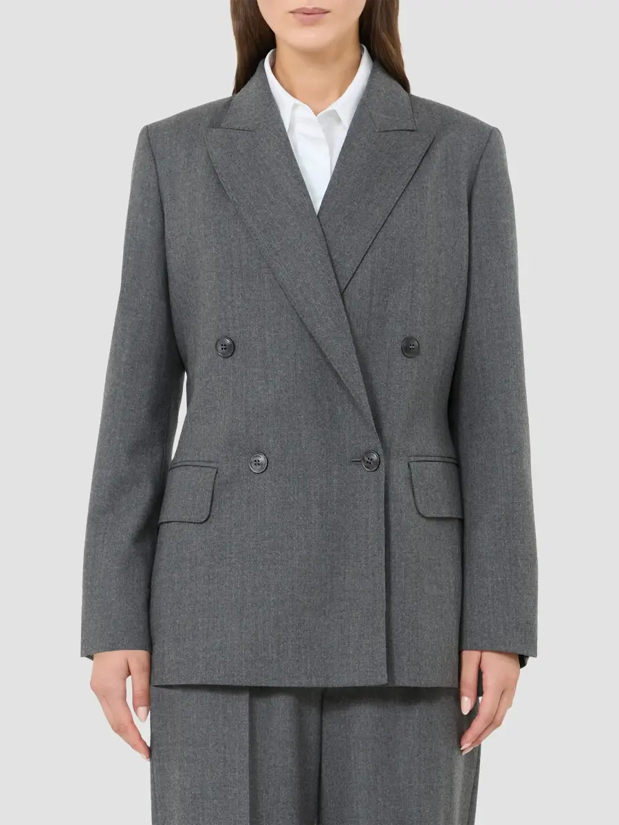 Max Mara Women's Double Breasted Wool Flannel Blazer | Thumbnail 3 Max Mara Women's Double Breasted Wool Flannel Blazer | Thumbnail 3