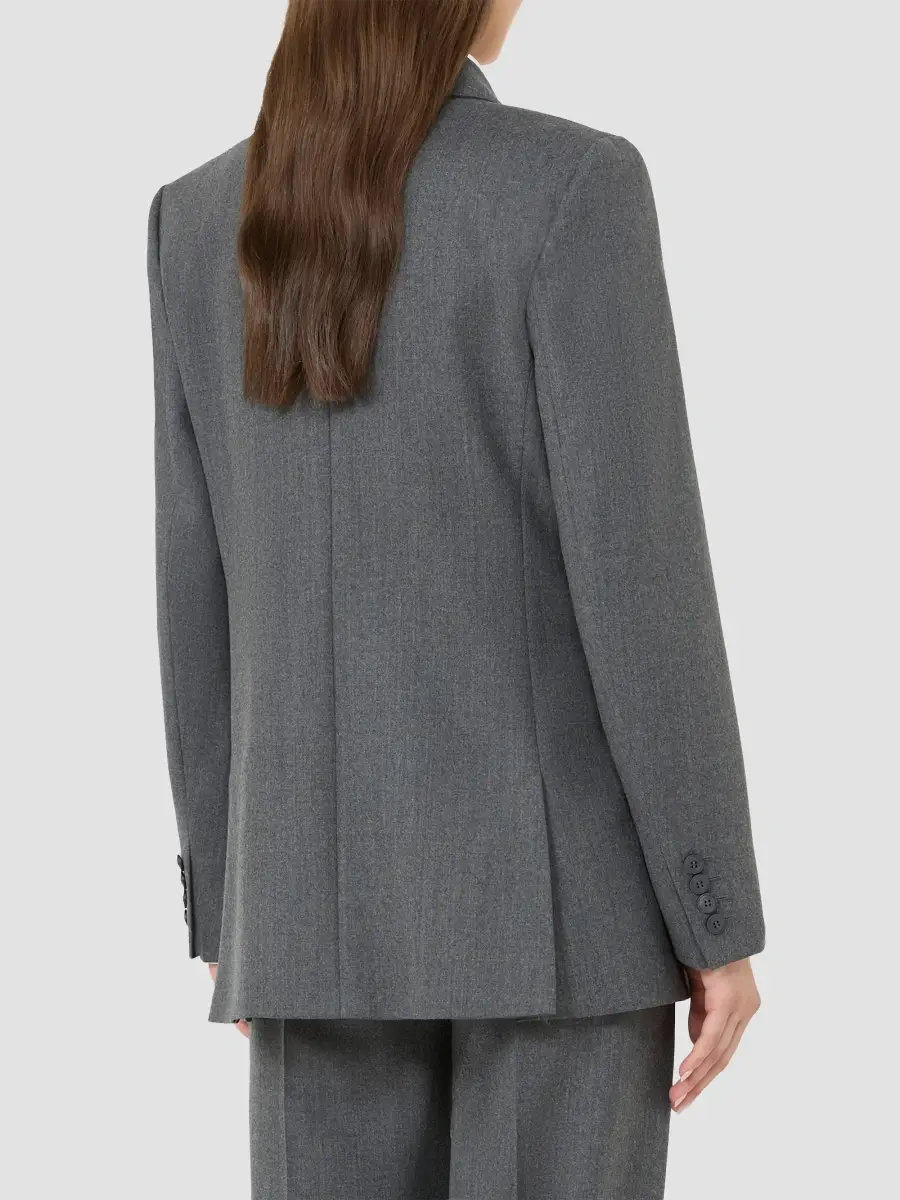Max Mara Women's Double Breasted Wool Flannel Blazer | Thumbnail 4 Max Mara Women's Double Breasted Wool Flannel Blazer | Thumbnail 4