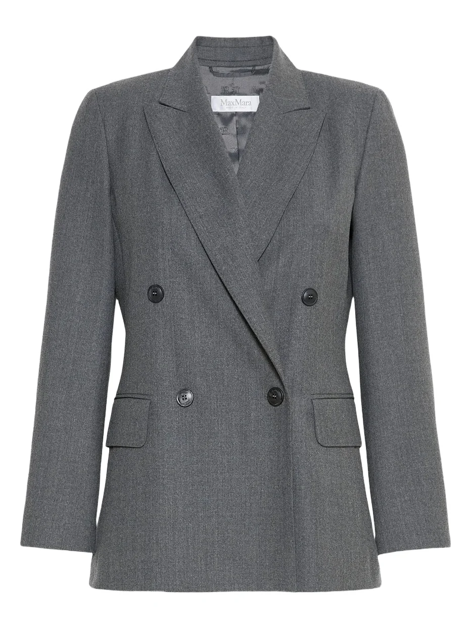 Women's Double Breasted Wool Flannel Blazer