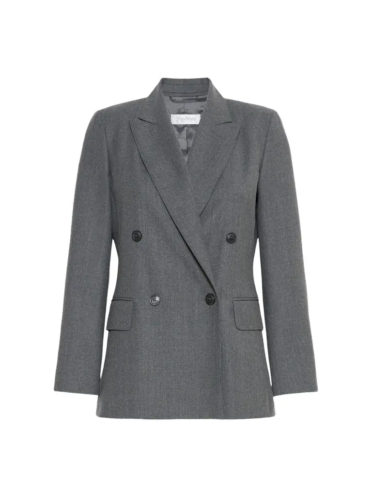 Max Mara Women's Double Breasted Wool Flannel Blazer