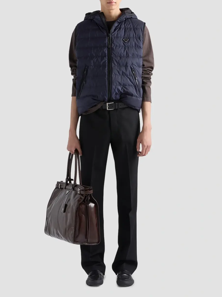 Prada Men's Re-Nylon Down Vest | Thumbnail 2 Prada Men's Re-Nylon Down Vest | Thumbnail 2