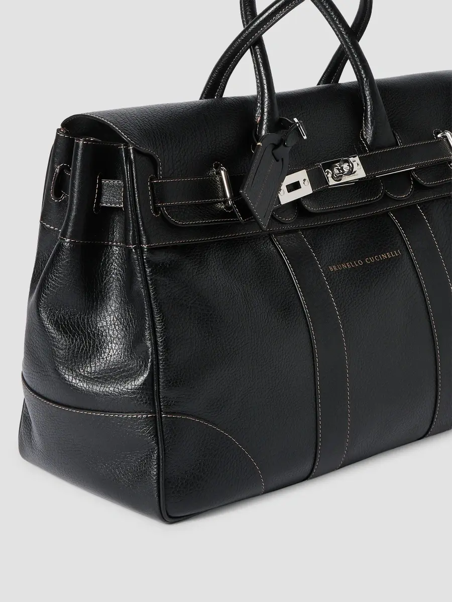 Brunello Cucinelli Men's Grained Calfskin Country Bag | Thumbnail 4 Brunello Cucinelli Men's Grained Calfskin Country Bag | Thumbnail 4