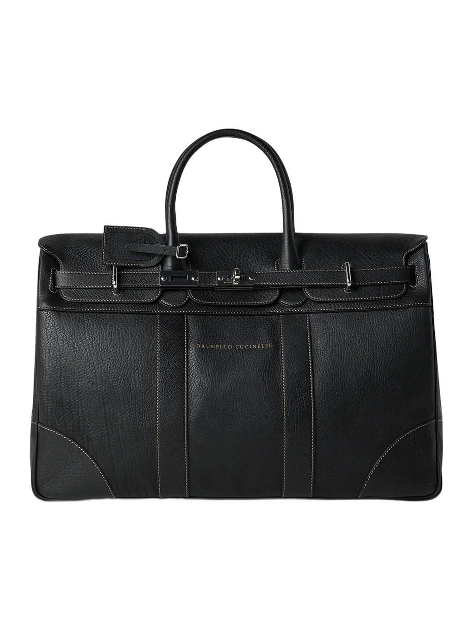 Brunello Cucinelli Men's Grained Calfskin Country Bag
