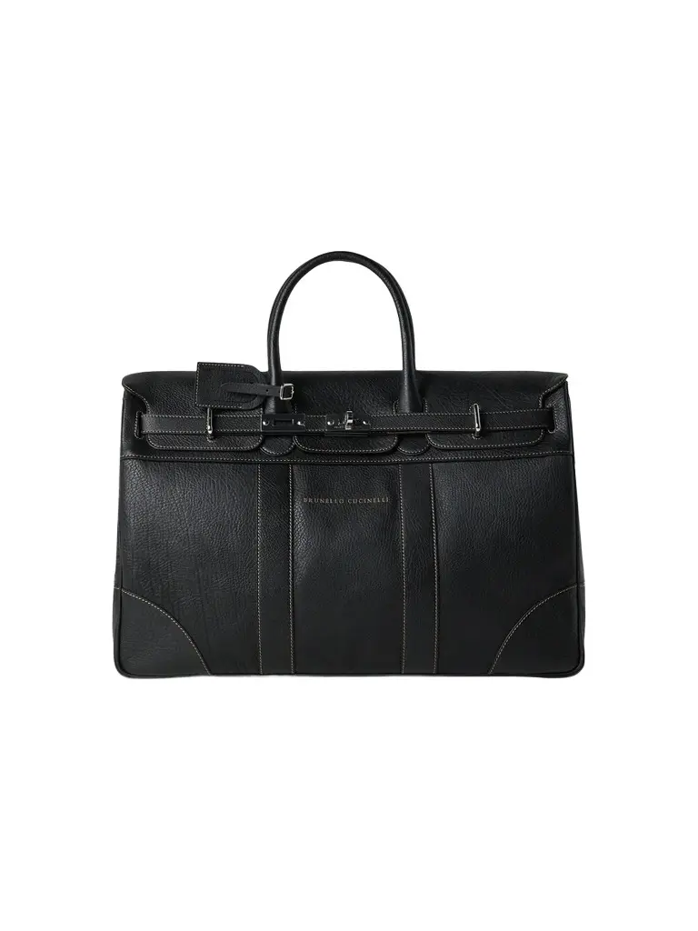 Brunello Cucinelli Men's Grained Calfskin Country Bag