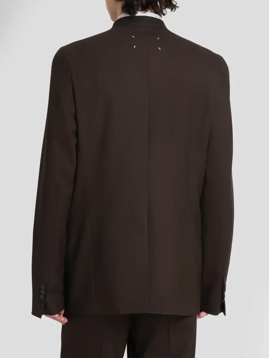 Maison Margiela Men's Minimal Collar Wool Blazer | Thumbnail 3 Maison Margiela Men's Minimal Collar Wool Blazer | Thumbnail 3