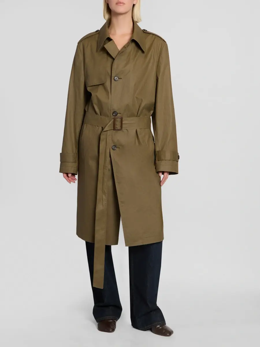 MM6 Maison Martin Margiela Women's Cotton Gabardine Belted Trench Coat | Thumbnail 2 MM6 Maison Martin Margiela Women's Cotton Gabardine Belted Trench Coat | Thumbnail 2