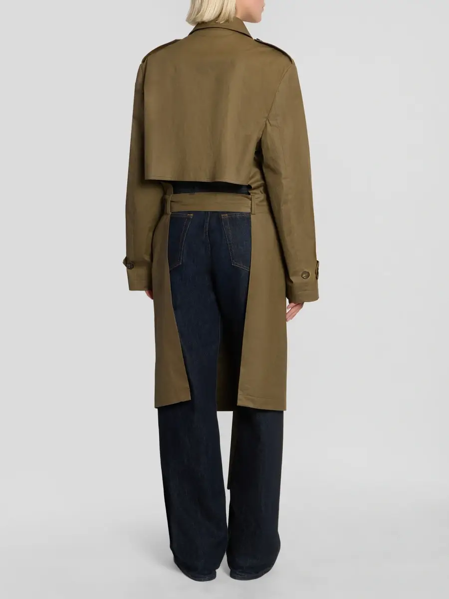 MM6 Maison Martin Margiela Women's Cotton Gabardine Belted Trench Coat | Thumbnail 3 MM6 Maison Martin Margiela Women's Cotton Gabardine Belted Trench Coat | Thumbnail 3