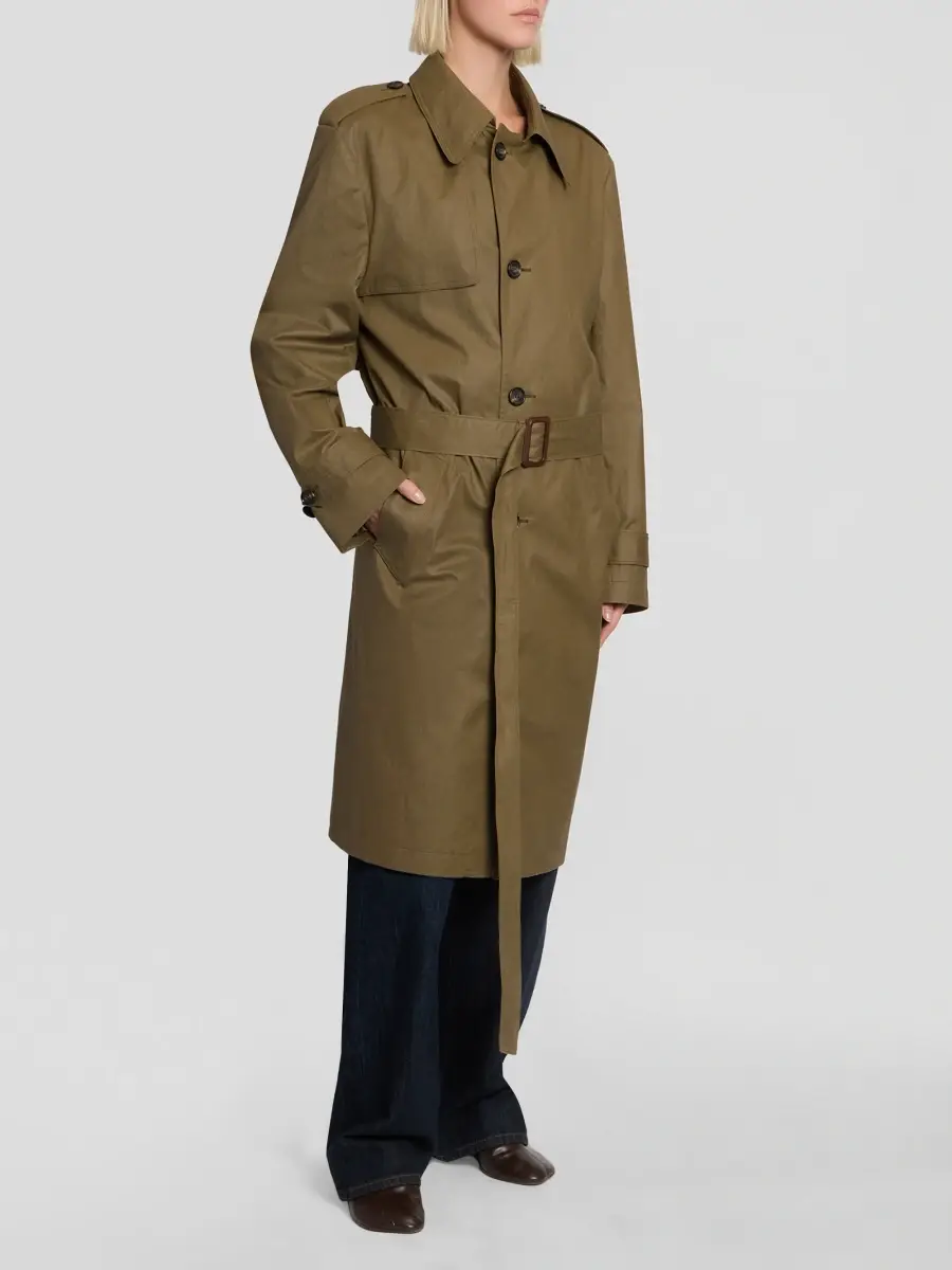 MM6 Maison Martin Margiela Women's Cotton Gabardine Belted Trench Coat | Thumbnail 4 MM6 Maison Martin Margiela Women's Cotton Gabardine Belted Trench Coat | Thumbnail 4