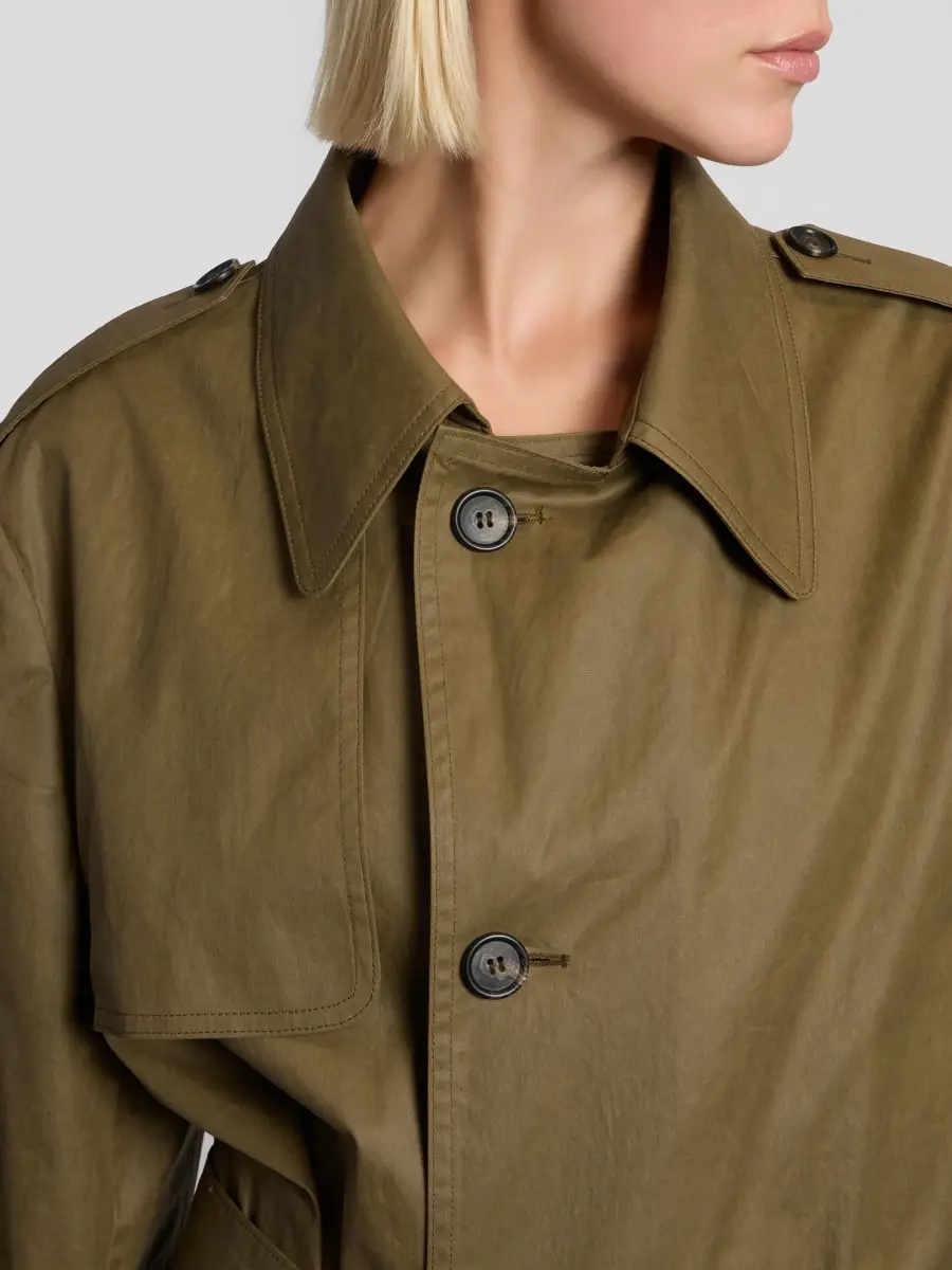 MM6 Maison Martin Margiela Women's Cotton Gabardine Belted Trench Coat | Thumbnail 5 MM6 Maison Martin Margiela Women's Cotton Gabardine Belted Trench Coat | Thumbnail 5