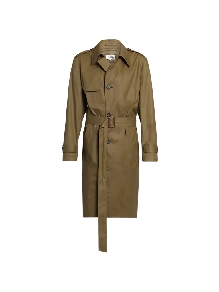 MM6 Maison Martin Margiela Women's Cotton Gabardine Belted Trench Coat