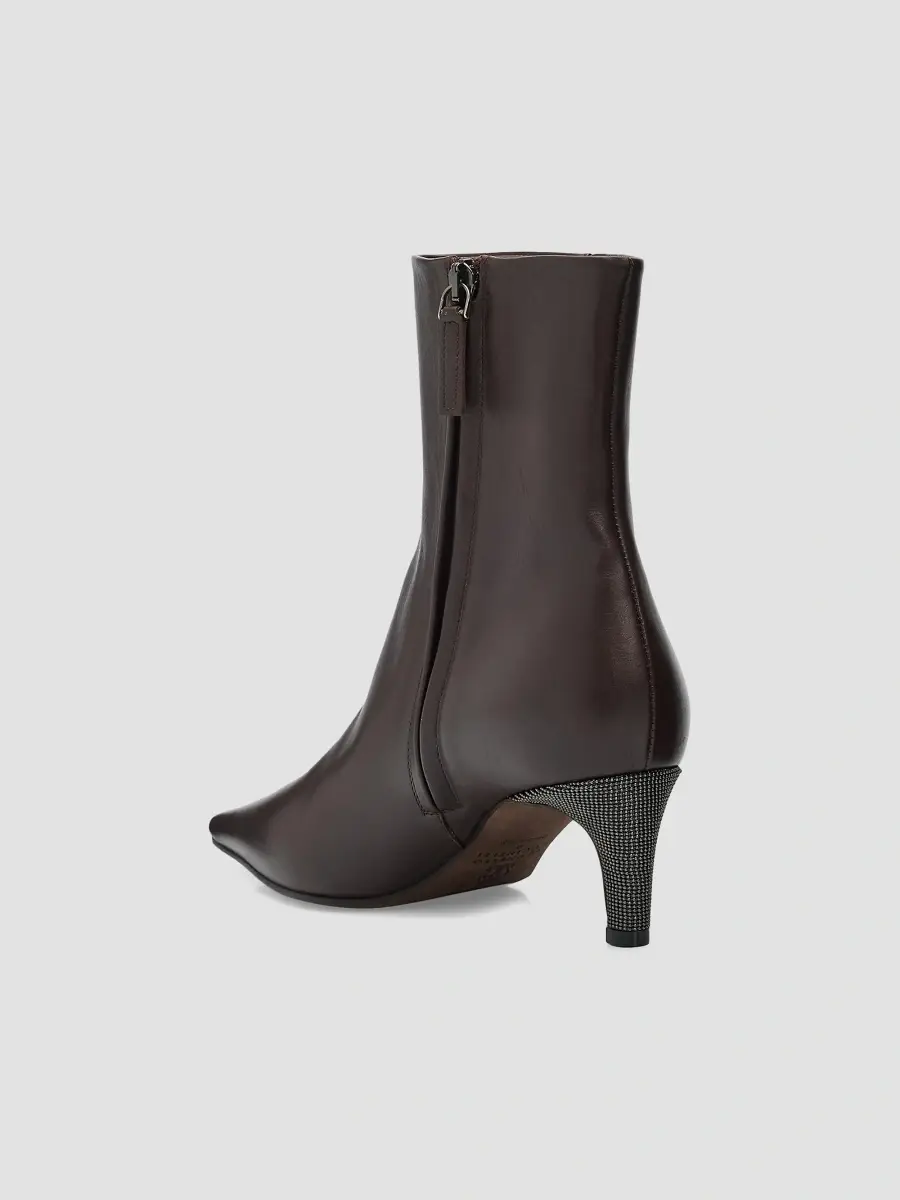 Brunello Cucinelli Women's Monili 55MM Leather Ankle Boots | Thumbnail 4 Brunello Cucinelli Women's Monili 55MM Leather Ankle Boots | Thumbnail 4