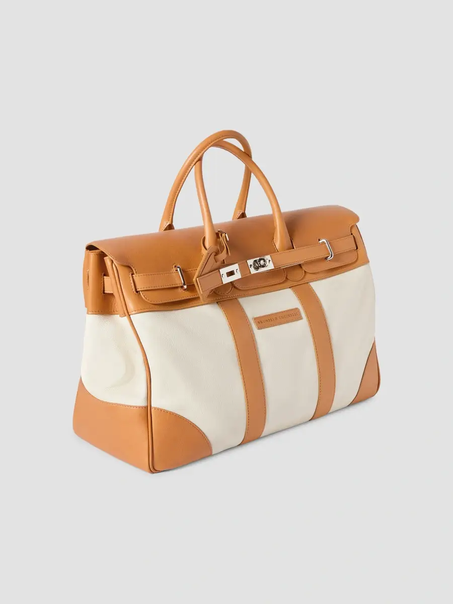 Brunello Cucinelli Men's Grained Calfskin and Cowhide Country Bag | Thumbnail 4 Brunello Cucinelli Men's Grained Calfskin and Cowhide Country Bag | Thumbnail 4