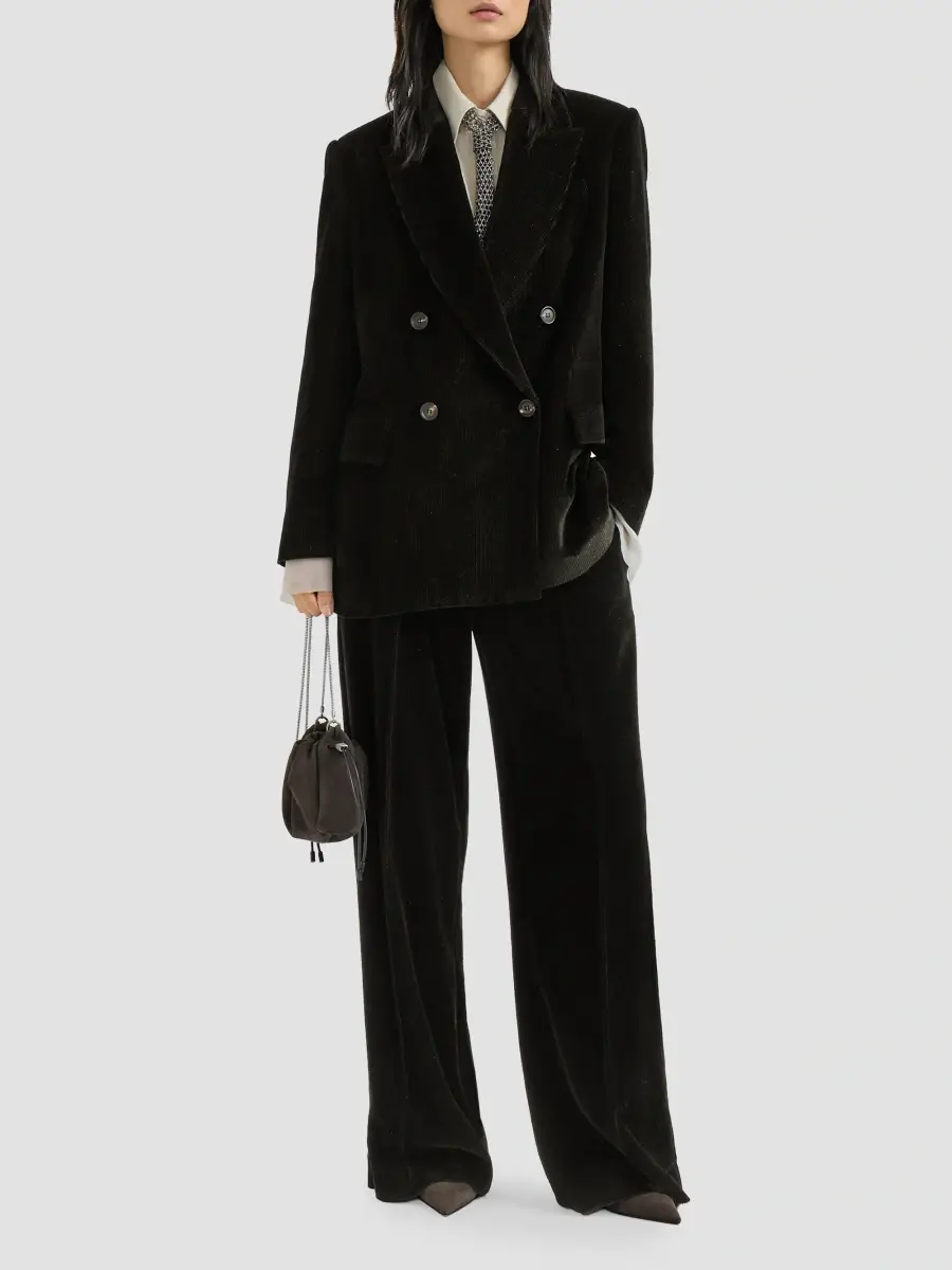 Brunello Cucinelli Women's Sparkling Corduroy Blazer | Thumbnail 2 Brunello Cucinelli Women's Sparkling Corduroy Blazer | Thumbnail 2