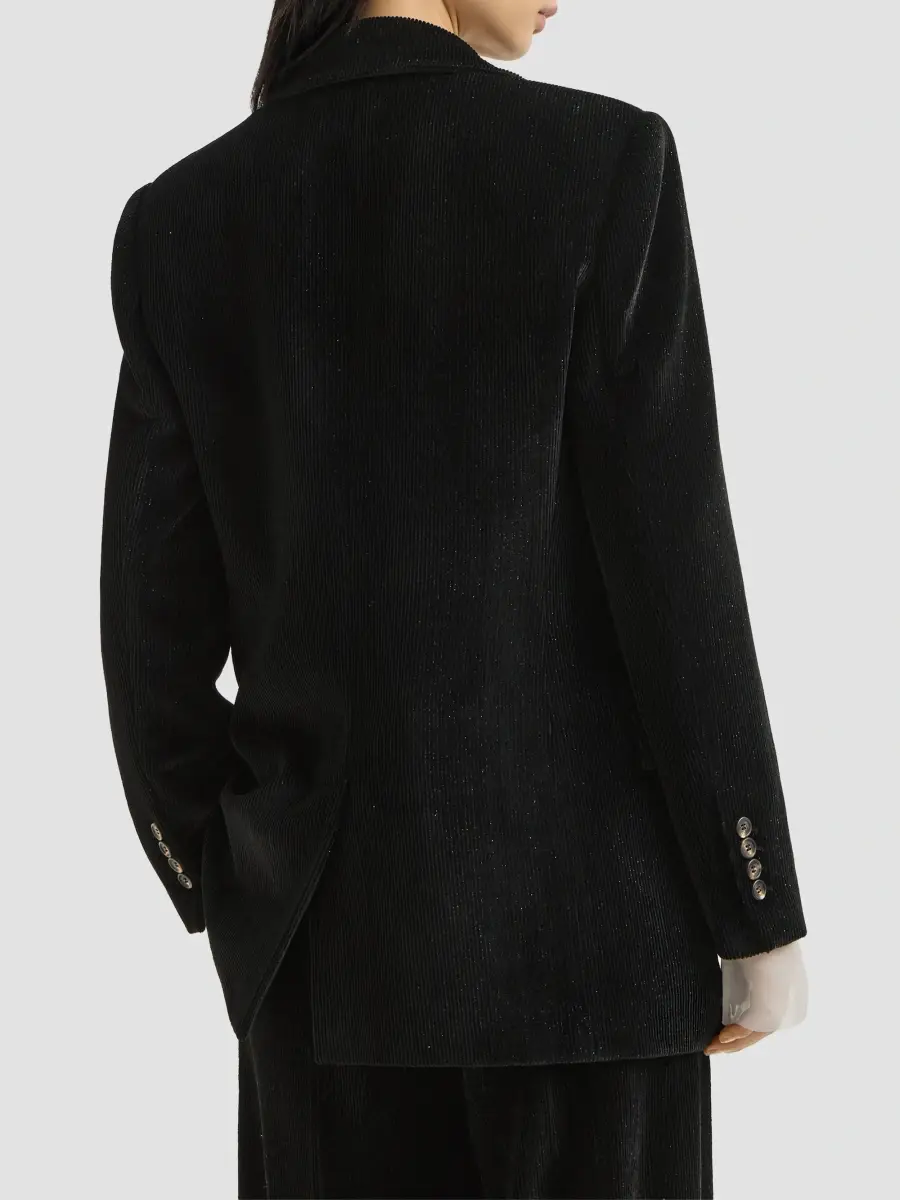 Brunello Cucinelli Women's Sparkling Corduroy Blazer | Thumbnail 4 Brunello Cucinelli Women's Sparkling Corduroy Blazer | Thumbnail 4
