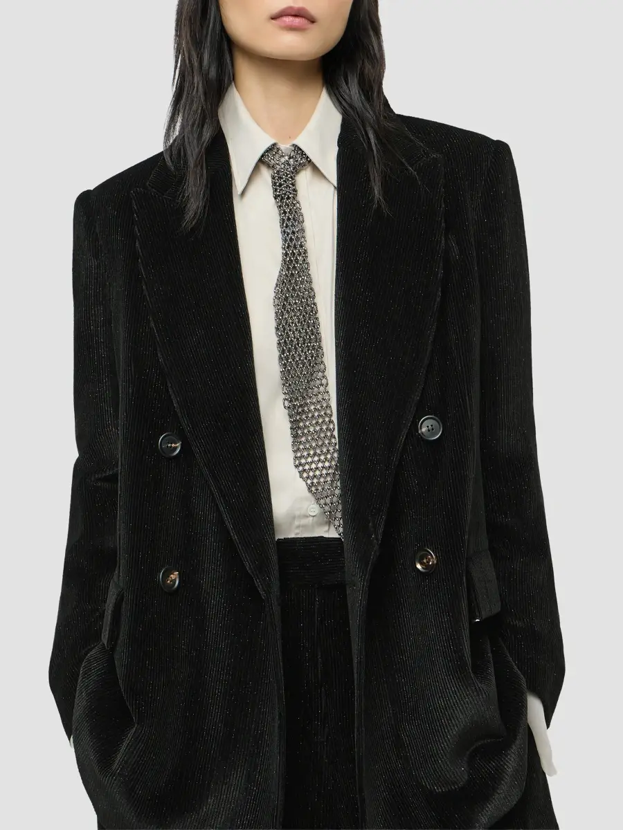 Brunello Cucinelli Women's Sparkling Corduroy Blazer | Thumbnail 5 Brunello Cucinelli Women's Sparkling Corduroy Blazer | Thumbnail 5
