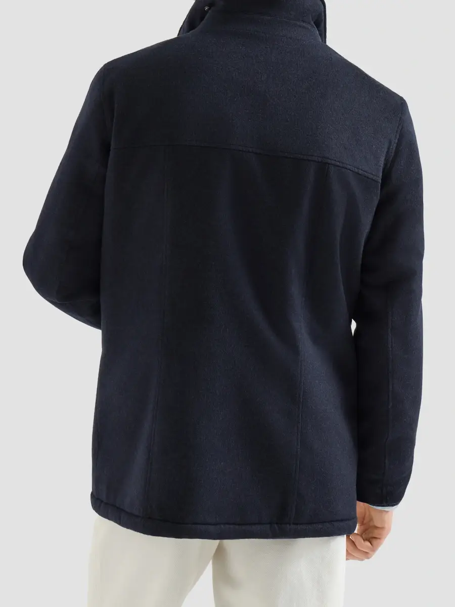 Brunello Cucinelli Men's Bonded Cashmere Beaver Cloth Field Jacket | Thumbnail 4 Brunello Cucinelli Men's Bonded Cashmere Beaver Cloth Field Jacket | Thumbnail 4