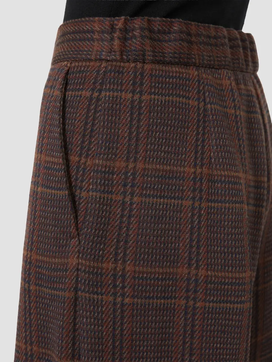 Max Mara Women's Wide Glen Plaid Jersey Trousers | Thumbnail 5 Max Mara Women's Wide Glen Plaid Jersey Trousers | Thumbnail 5
