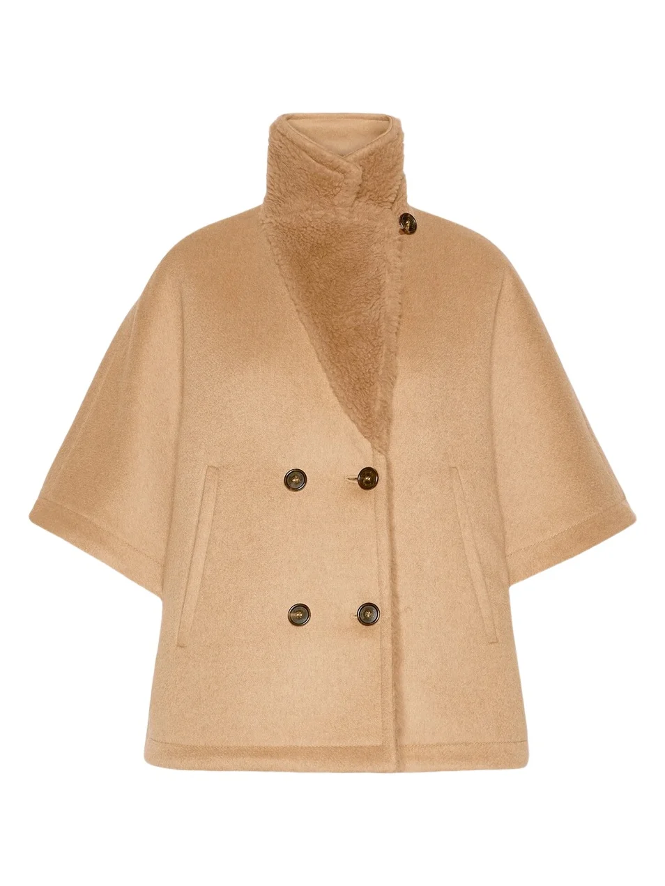 Max Mara Women's Camel and Teddy Reversible Cape
