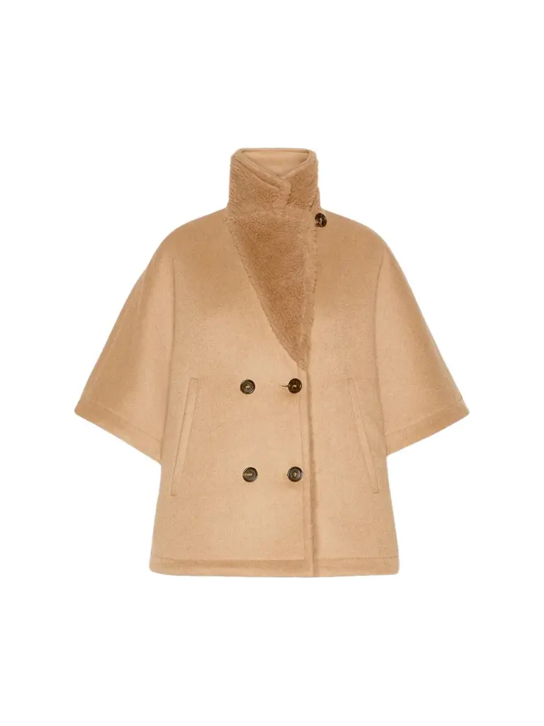 Women's Camel and Teddy Reversible Cape Women's Camel and Teddy Reversible Cape