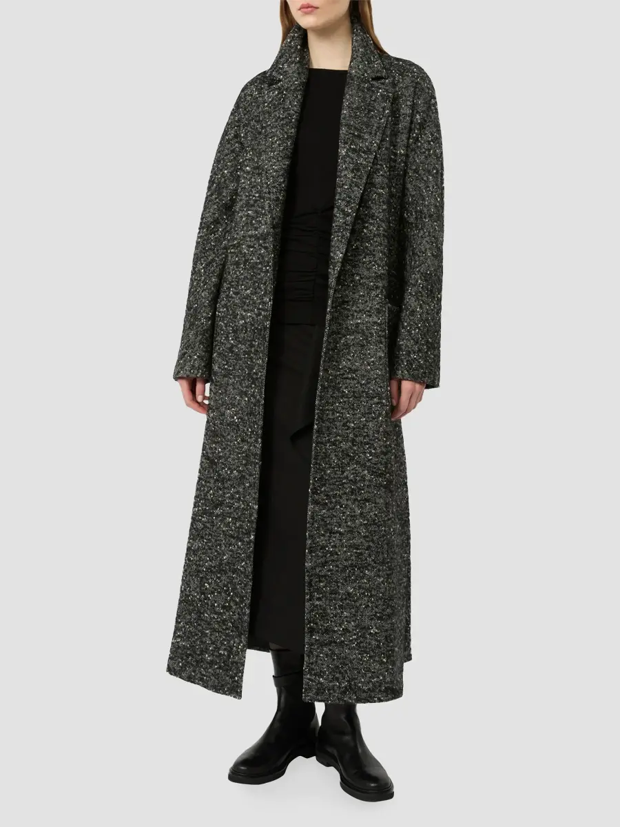 Max Mara Women's Wool Tweed Robe Coat | Thumbnail 3 Max Mara Women's Wool Tweed Robe Coat | Thumbnail 3