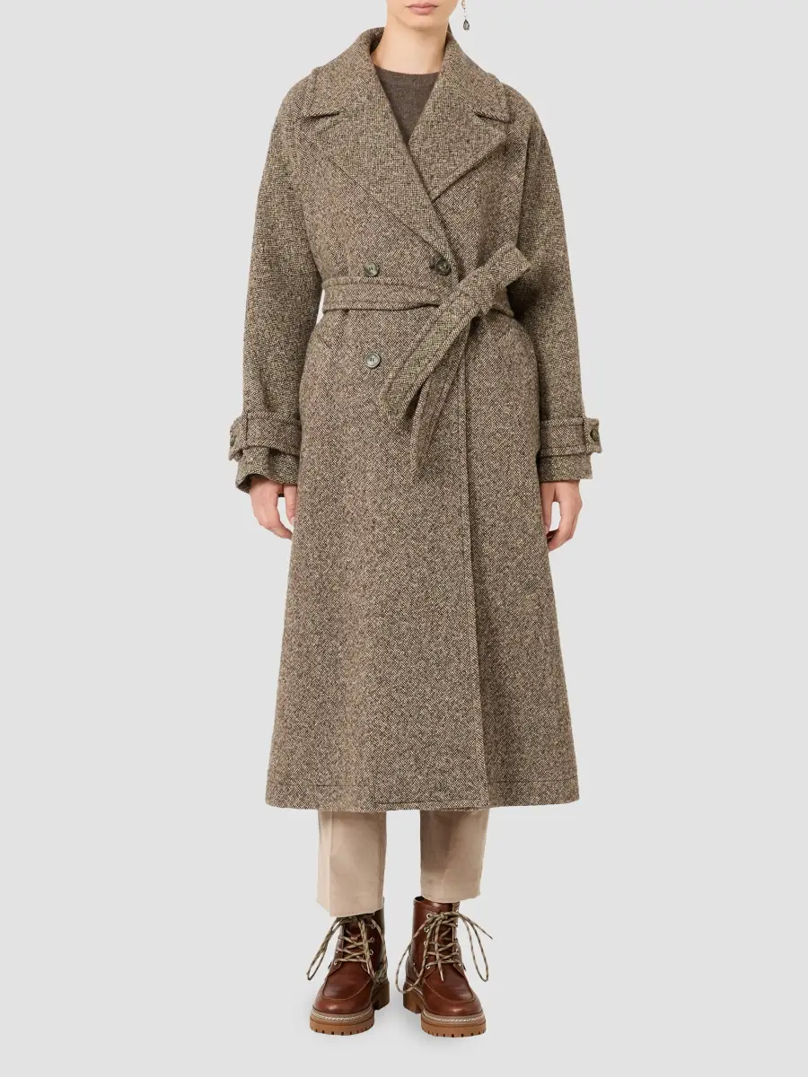 Weekend Max Mara Women's Long Wool Blend Tweed Coat | Thumbnail 3