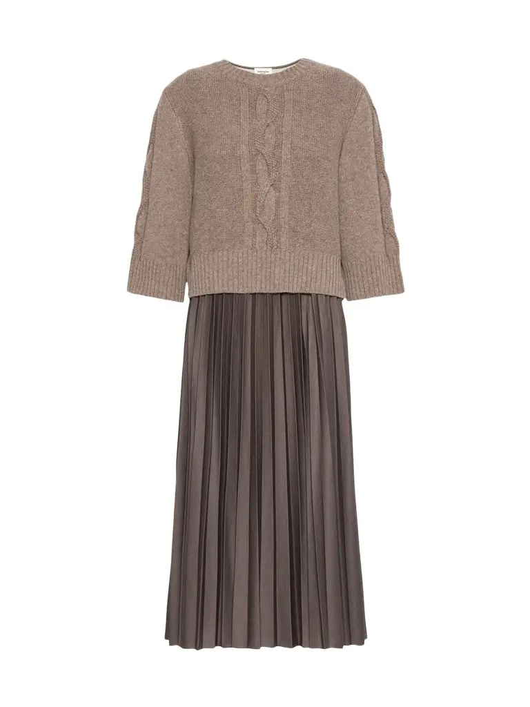 Women's Jersey Dress with A Wool Top