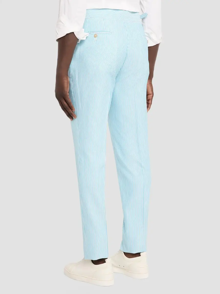 Isaia Men's Seersucker Cotton-Silk Trousers | Thumbnail 3 Isaia Men's Seersucker Cotton-Silk Trousers | Thumbnail 3