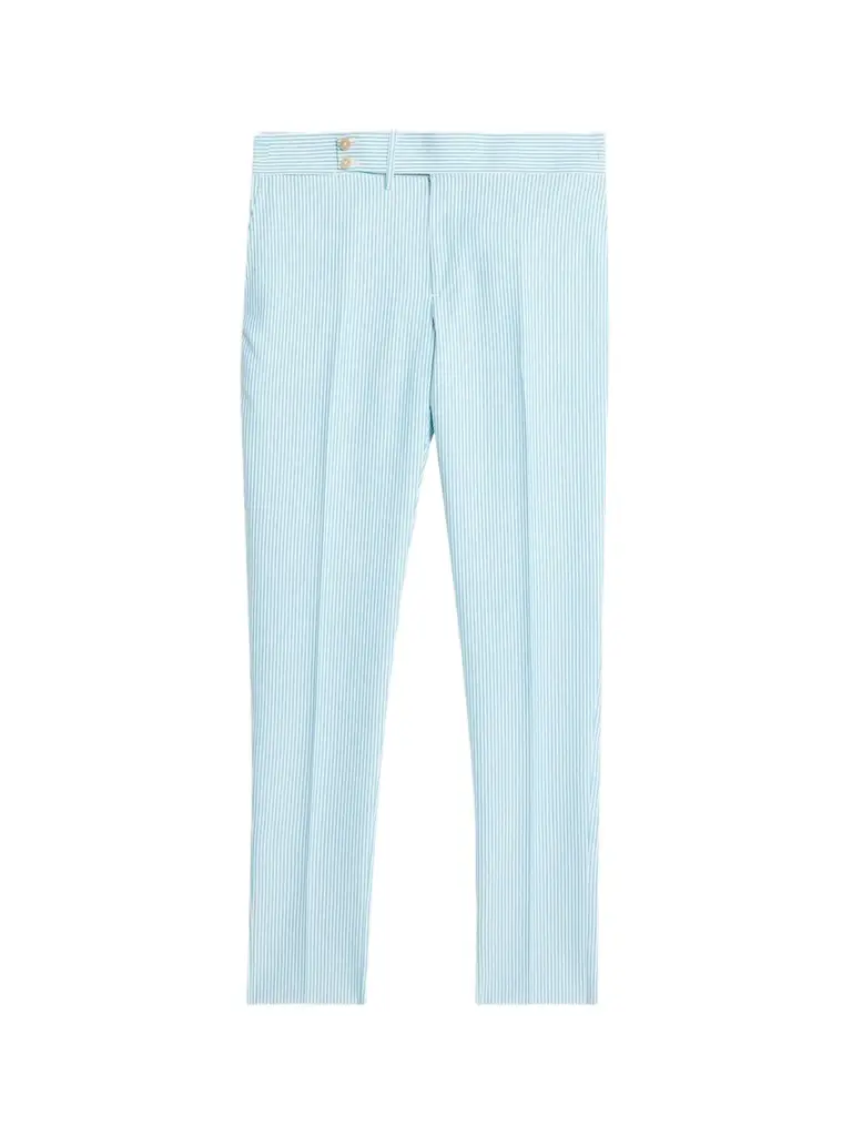 Isaia Men's Seersucker Cotton-Silk Trousers