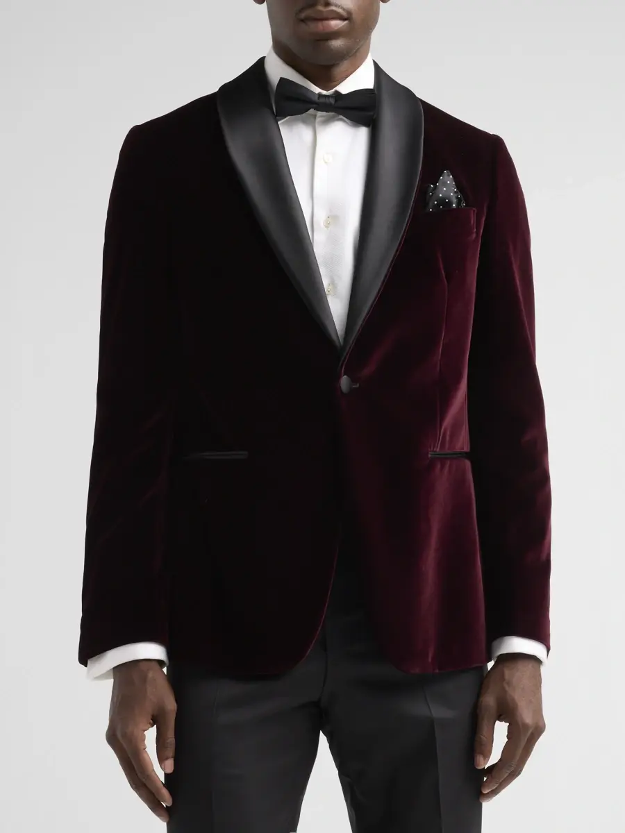 Pal Zileri Men's Velvet Shawl-Collar Dinner Jacket | Thumbnail 4