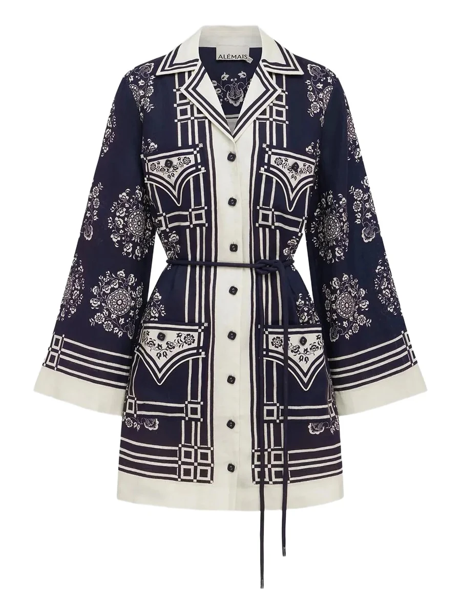 ALÉMAIS Women's Banderra Linen Mini Shirtdress
