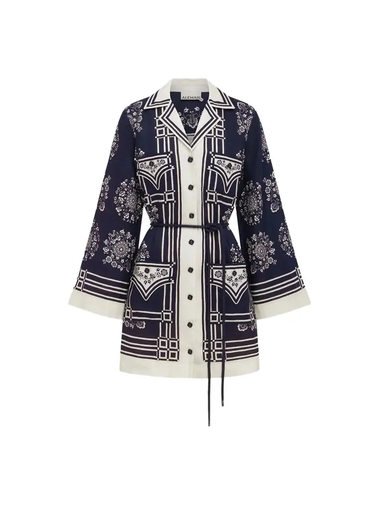 ALÉMAIS Women's Banderra Linen Mini Shirtdress