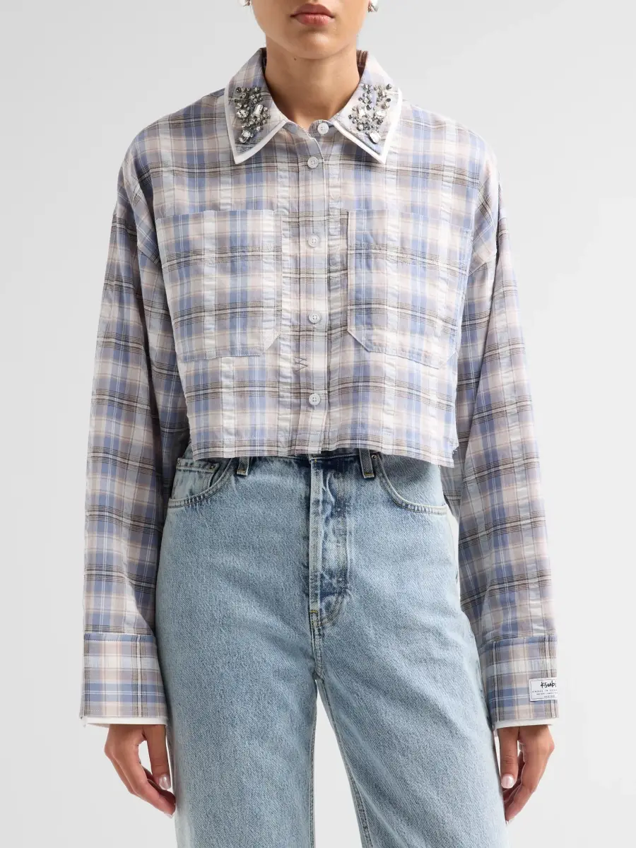 Ksubi Women's Balter Embellished Plaid Cotton Crop Shirt | Thumbnail 5 Ksubi Women's Balter Embellished Plaid Cotton Crop Shirt | Thumbnail 5