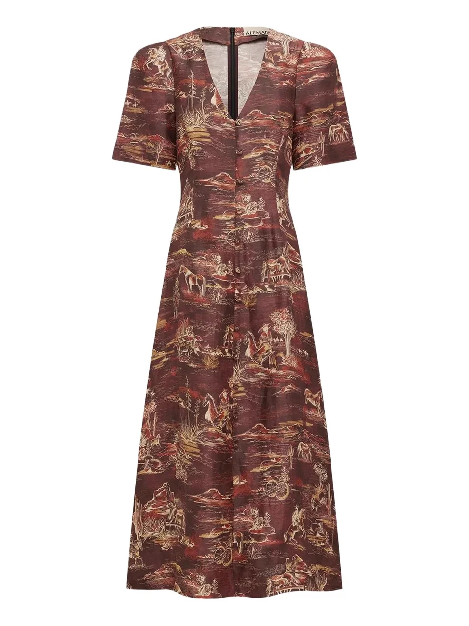 ALÉMAIS Women's Ezra Printed Cotton-Blend Midi Dress