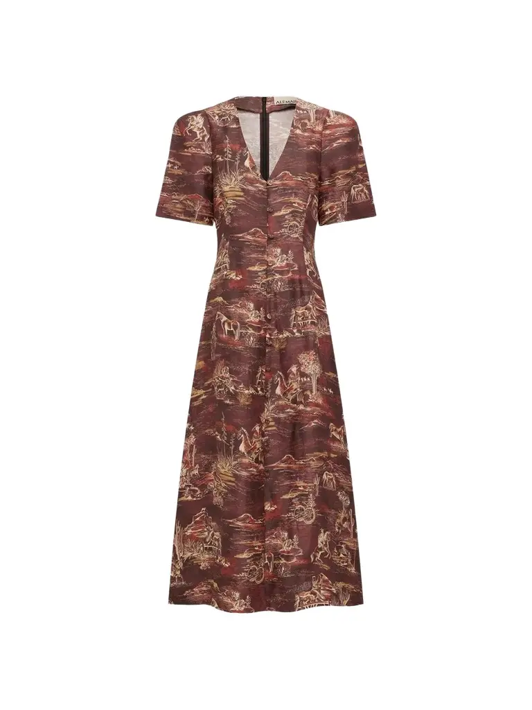 ALÉMAIS Women's Ezra Printed Cotton-Blend Midi Dress