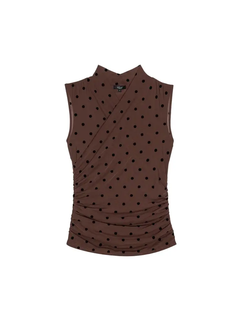 Women's Lauris Polka Dot Ruched Top Women's Lauris Polka Dot Ruched Top
