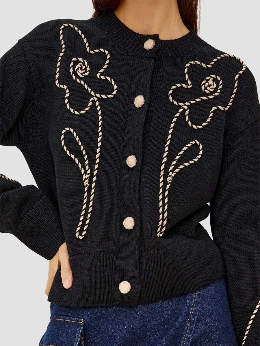 RAILS Women's Sybil Floral Rope-Trimmed Cotton Cardigan | Thumbnail 5 RAILS Women's Sybil Floral Rope-Trimmed Cotton Cardigan | Thumbnail 5