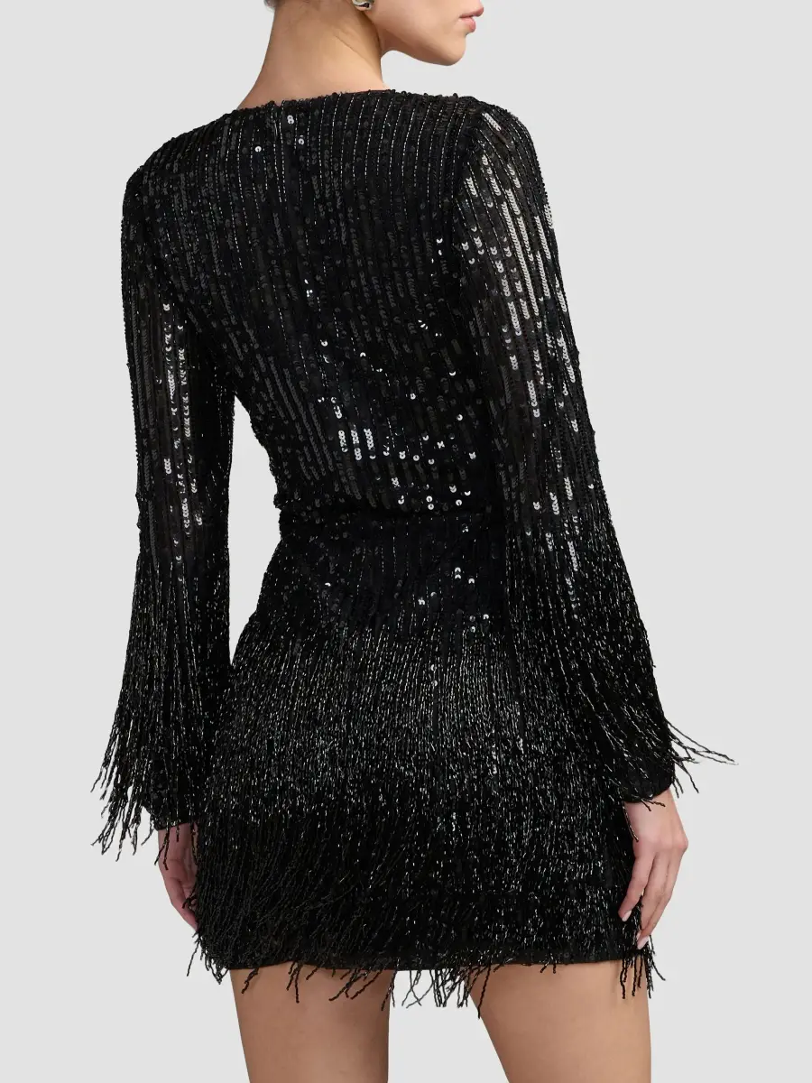 Mac Duggal Women's Sequined Fringed Mini Dress | Thumbnail 3 Mac Duggal Women's Sequined Fringed Mini Dress | Thumbnail 3