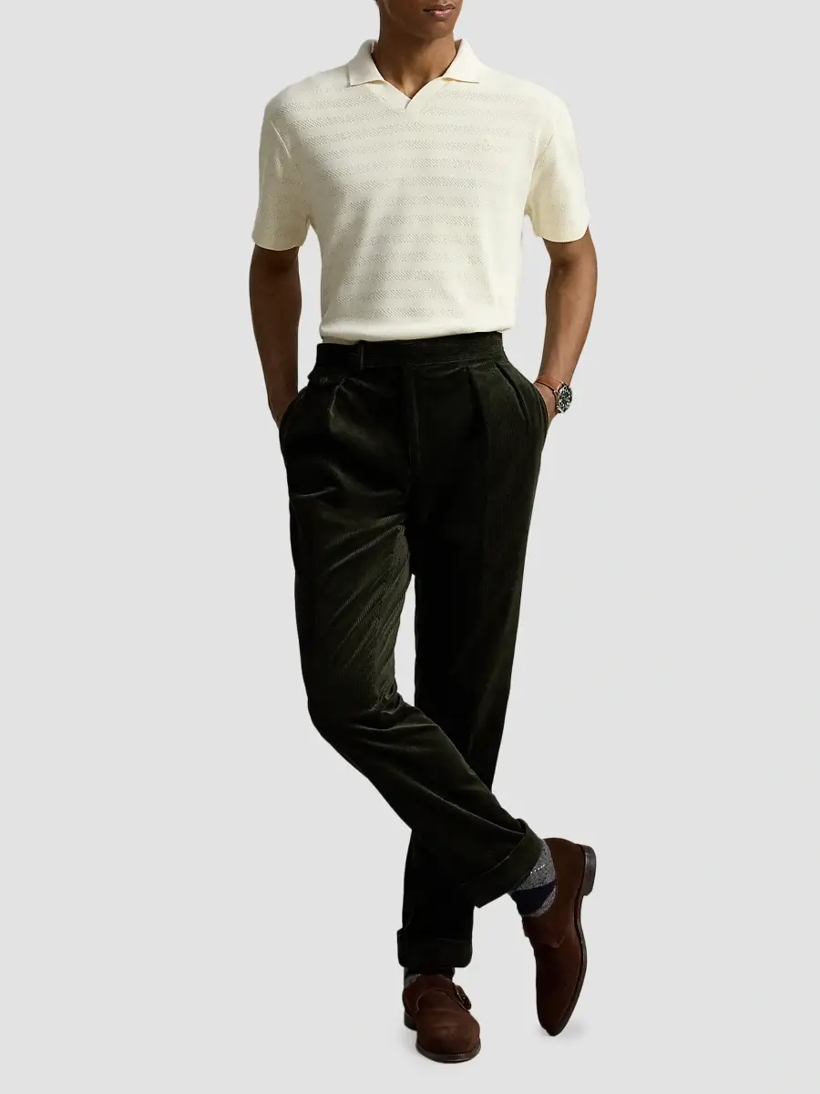 Polo Ralph Lauren Men's Pointelle-Ribbed Polo Shirt | Thumbnail 2 Polo Ralph Lauren Men's Pointelle-Ribbed Polo Shirt | Thumbnail 2