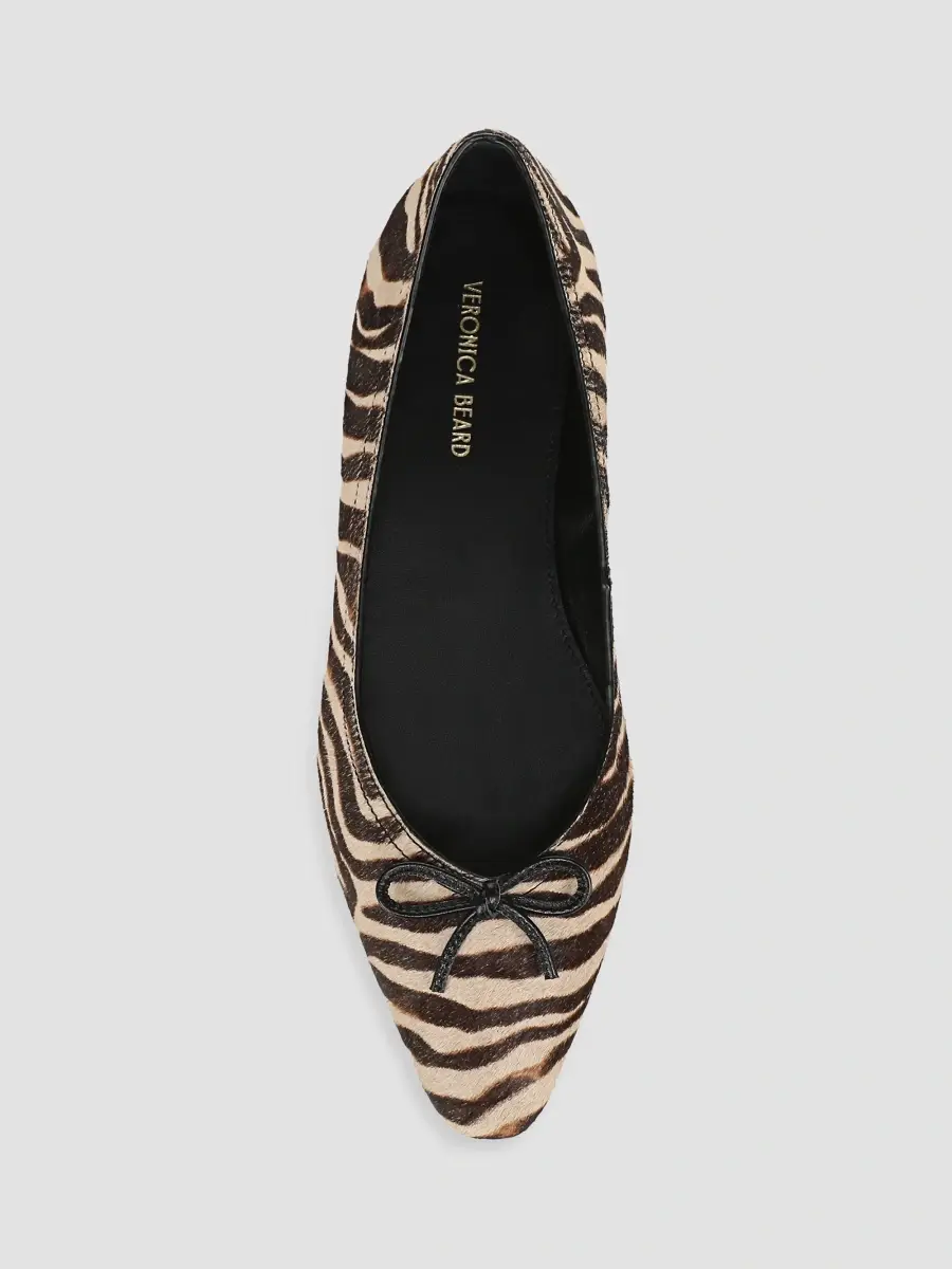 Veronica Beard Women's Cailey Zebra-Print Calf Hair Ballerina Flats | Thumbnail 4 Veronica Beard Women's Cailey Zebra-Print Calf Hair Ballerina Flats | Thumbnail 4