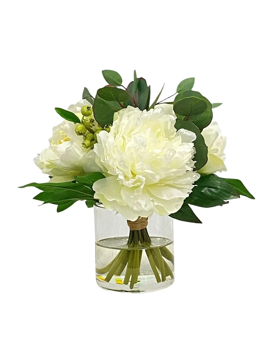 Winward Home Newness Artificial Peony & Eucalyptus Floral Arrangement