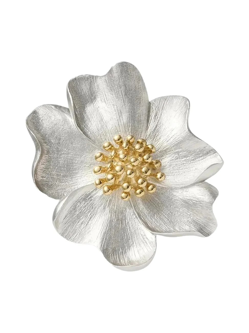 Jan Leslie Men's Sterling Silver & 18K-Yellow-Gold Vermeil Flower Lapel Pin