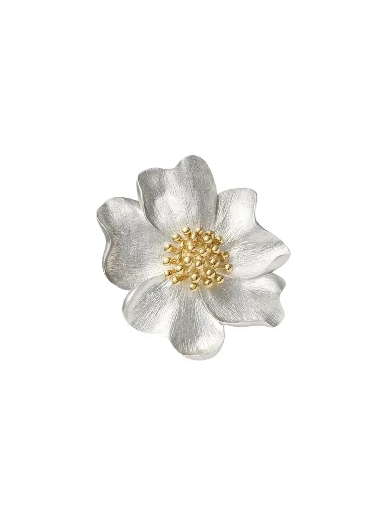Jan Leslie Men's Sterling Silver & 18K-Yellow-Gold Vermeil Flower Lapel Pin